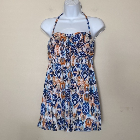 Garnet Hill Muilticolor Ikat Print Swim Dress 6 Overlay Bathing Suit - Picture 10 of 10